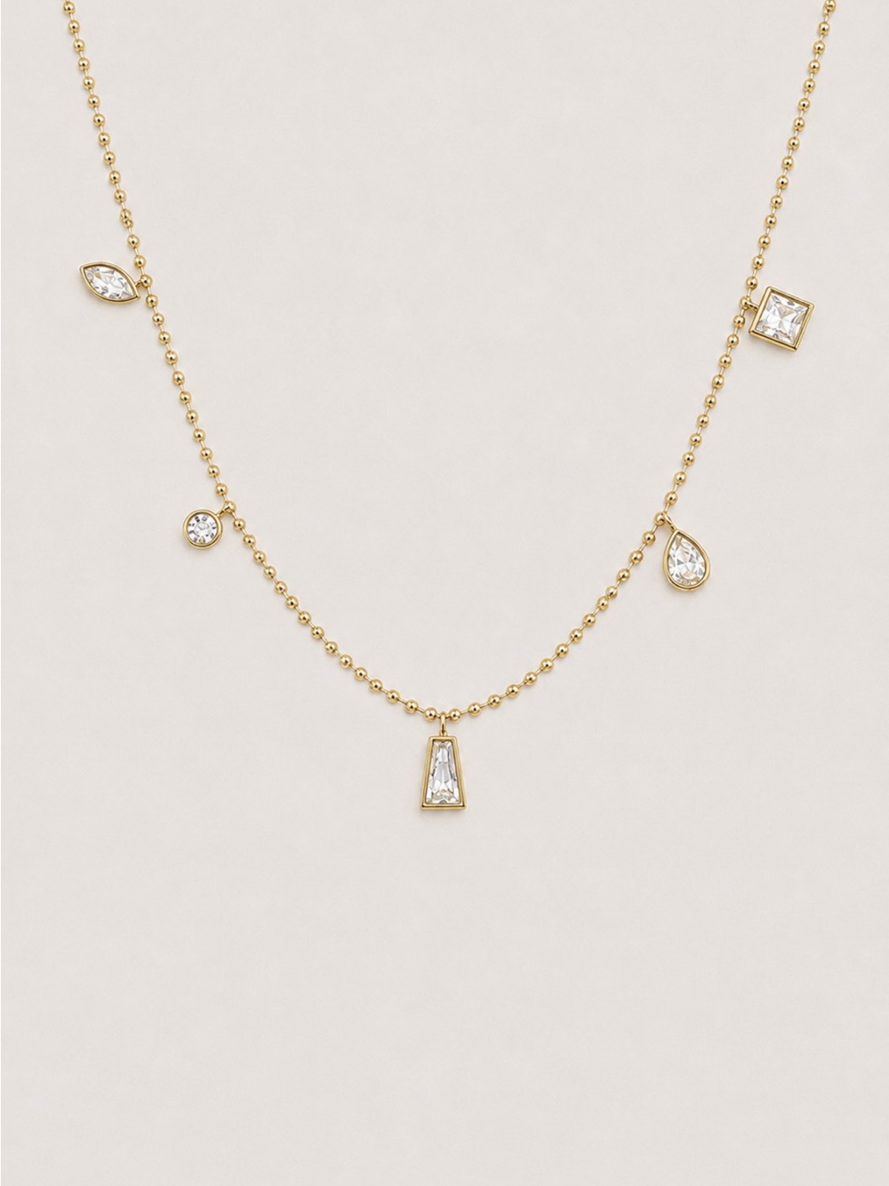 New! 18K Gold Plated Mixed Crystal Pendant Necklace NWOT